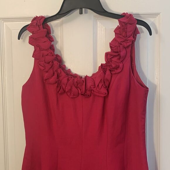 JESSICA HOWARD SLEEVELESS DRESS FIT AND FLARE WITH FABRIC FLOWERS AT SCOOP NECK - Picture 2 of 12